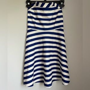 Blue/White Stripe Strapless Dress